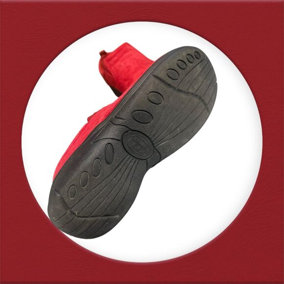 Vintage-Inspired Route 66 Red Suede Slip-On Shoes Retro Comfort Casuals sz 8 - Picture 5 of 9